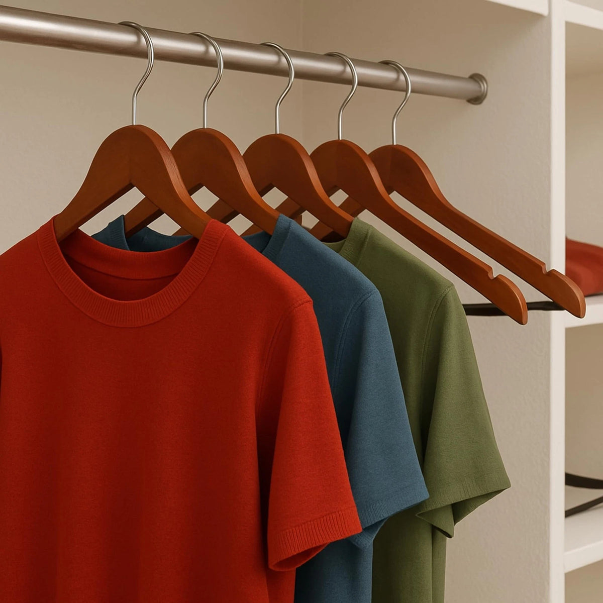 24-Pack No Slip Wooden Coat Hangers for