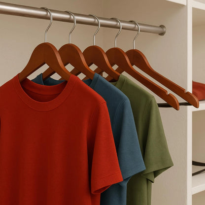 24-Pack No Slip Wooden Coat Hangers for
