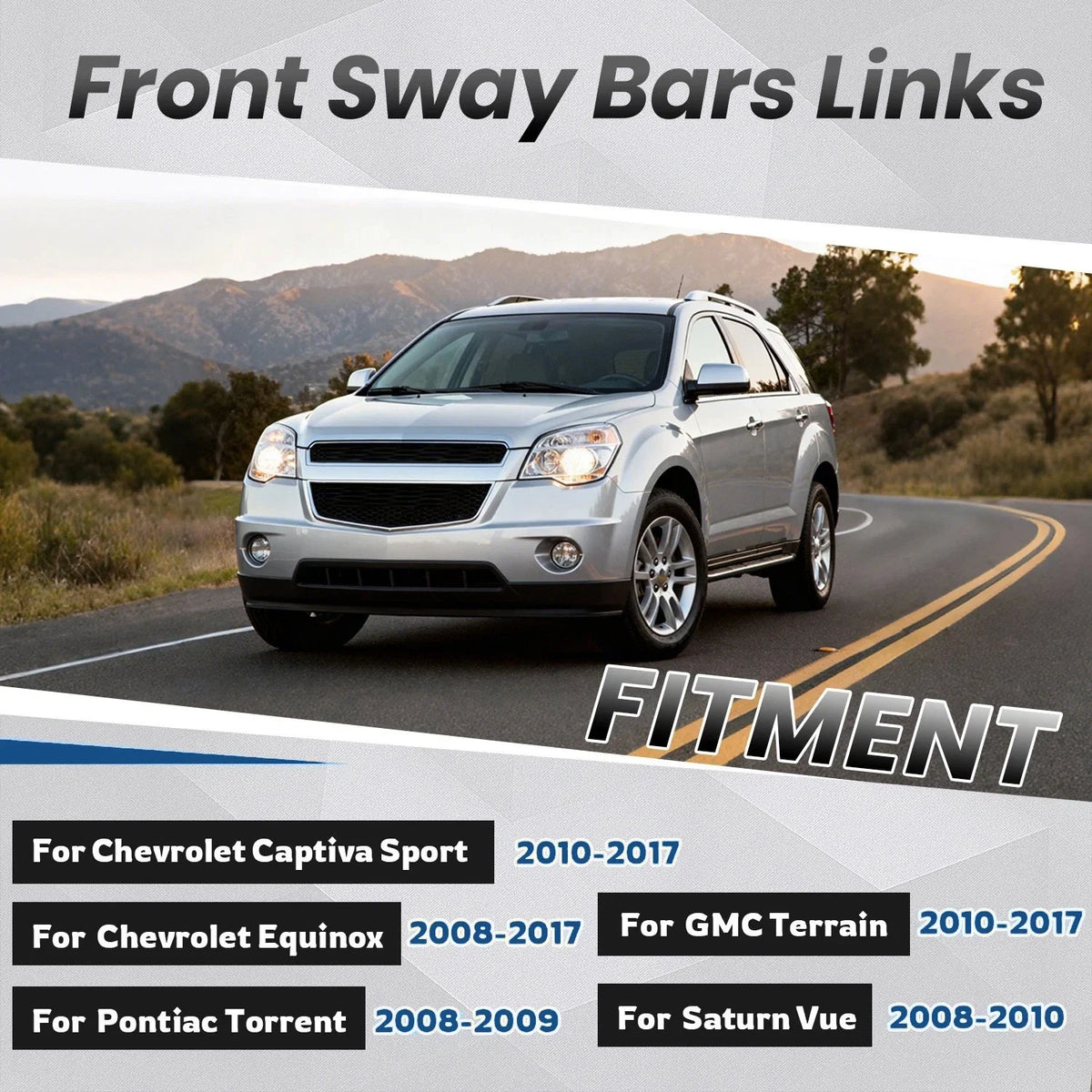 Set of 2 Front Stabilizer Sway Bar Links for Chevy Equinox Terrain Torrent Vue (2008–2017)