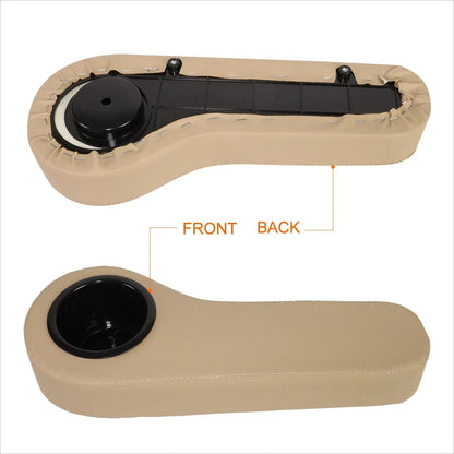 Brown Vinyl Rear Seat Arm Rest with Cup Holder for EZGO/Club Car/Yamaha Golf Carts