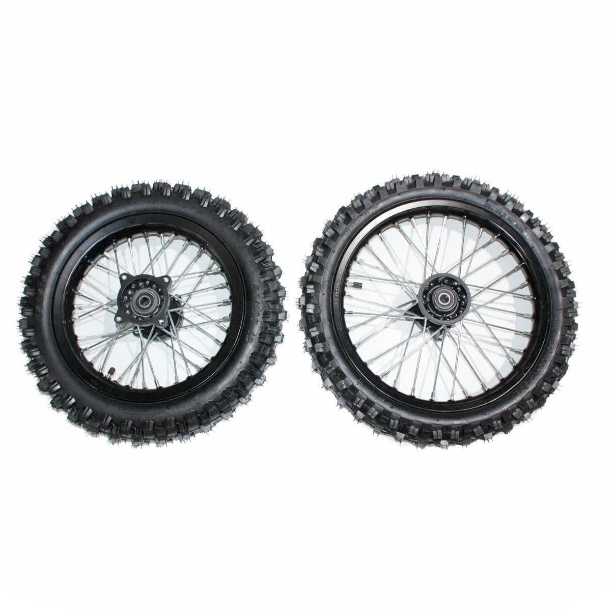 Set of 2 12mm 14" Front & 12" Rear Wheel Rims with Tires for PIT PRO Dirt Bike