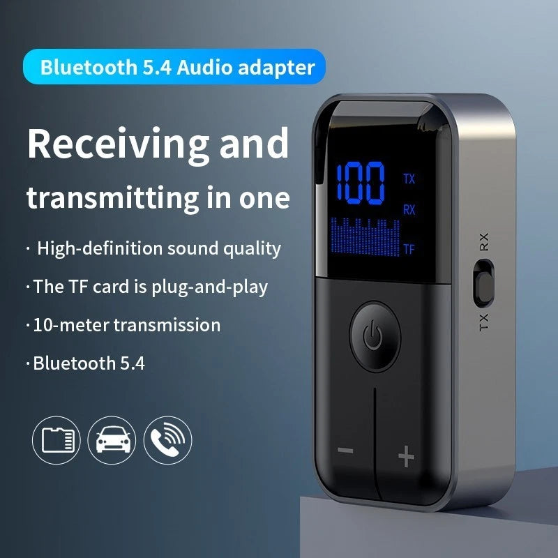 2X Wireless Bluetooth 5.4 Transmitter Receiver Adapter for Audio 3.5mm Jack