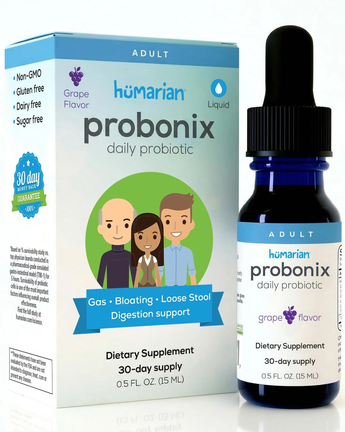 Probonix Humarian Liquid Probiotics 0.5 Fl Oz for Adults (Pack of 1)