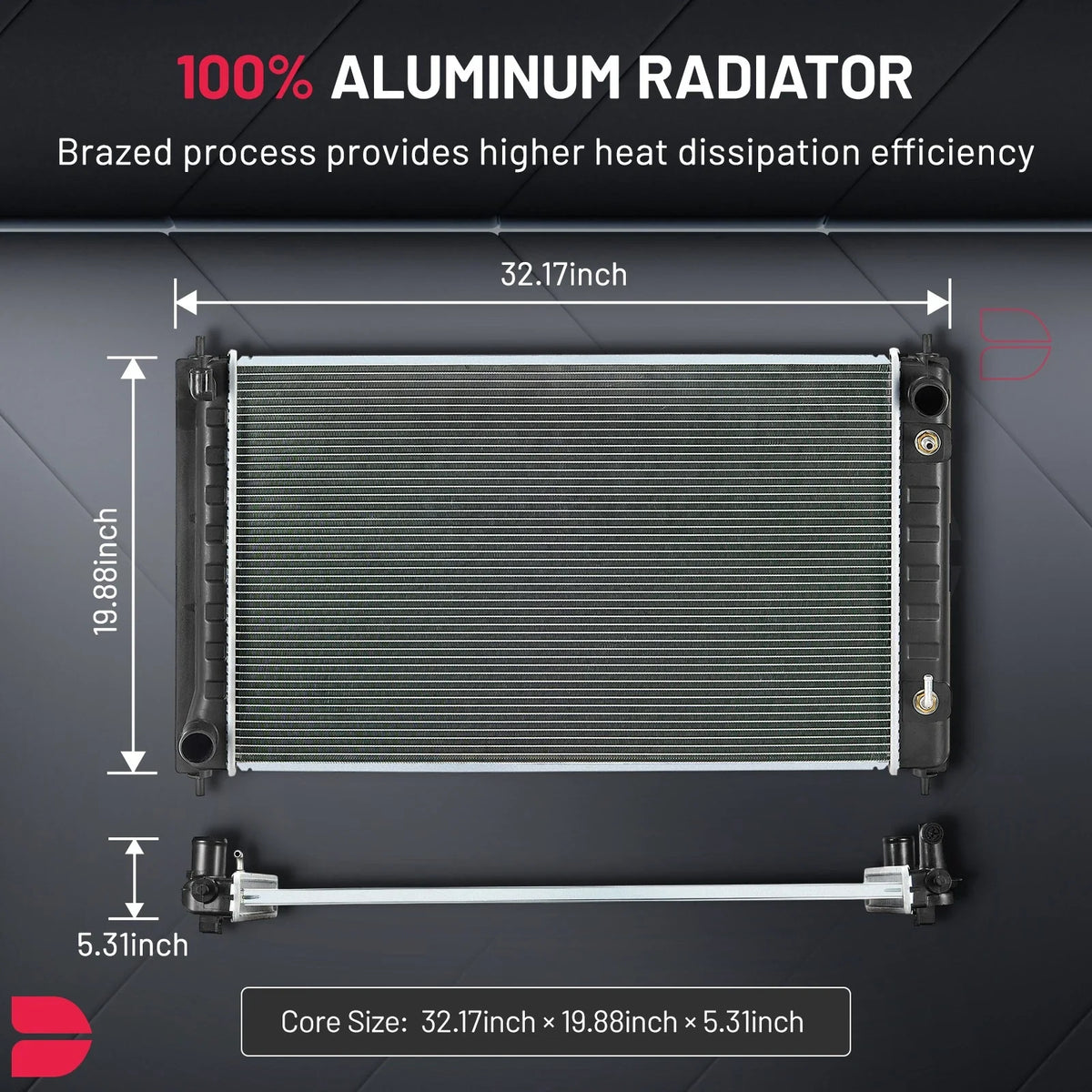 Aluminum Radiator for Nissan Altima (2007–2018) & Maxima (2009–2019)