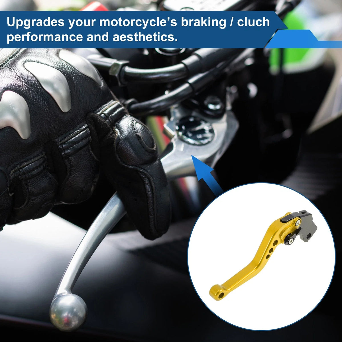 Adjustable Short Brake Clutch Levers for Suzuki SV650 (1999–2009) - Gold Tone