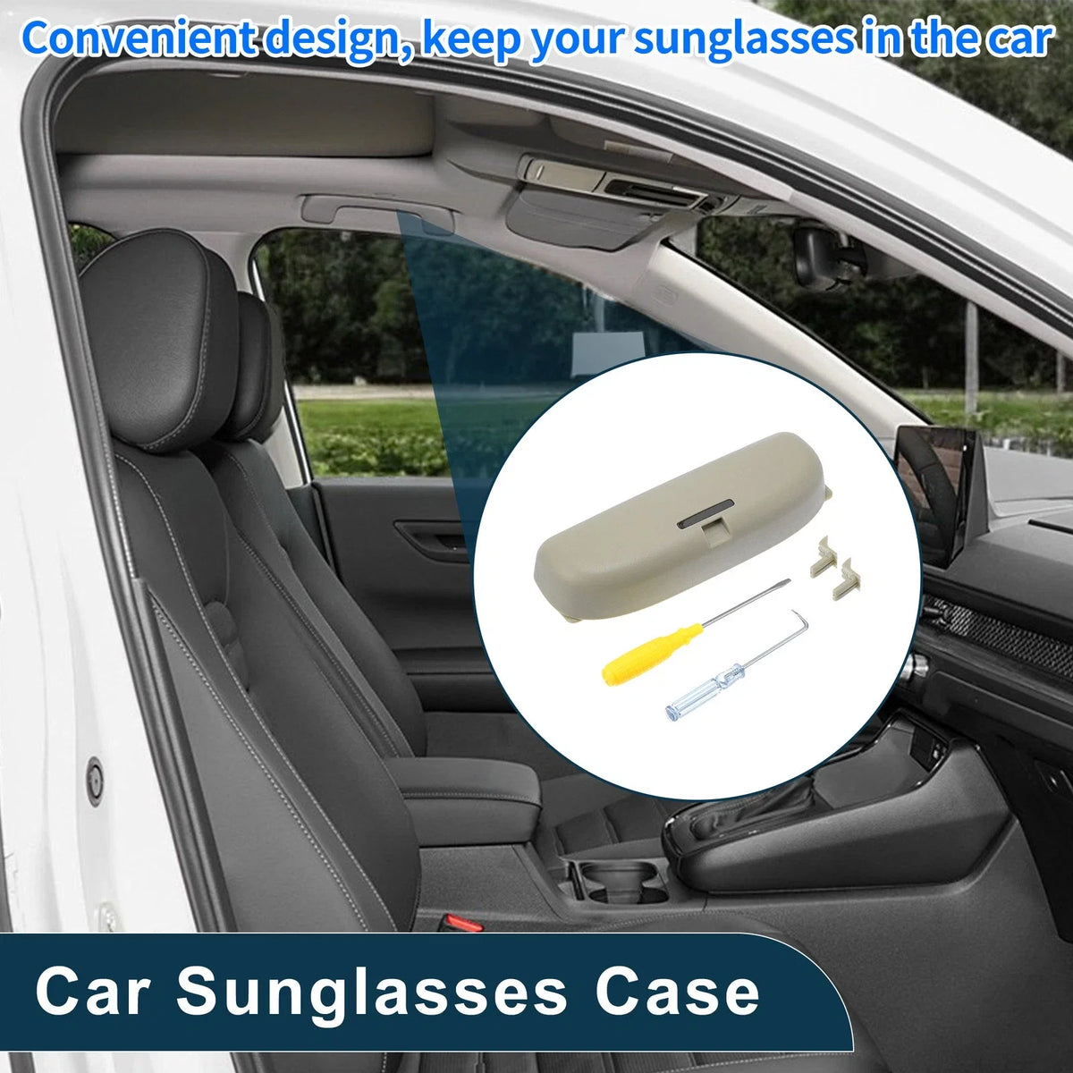 Sunglasses Case for Mercedes-Benz C Class (2015–2023) Eyeglasses Holder Beige