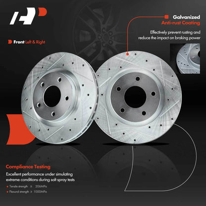Set of 8 Front Drilled Brake Rotors, Pads & Calipers for Jeep Compass Patriot