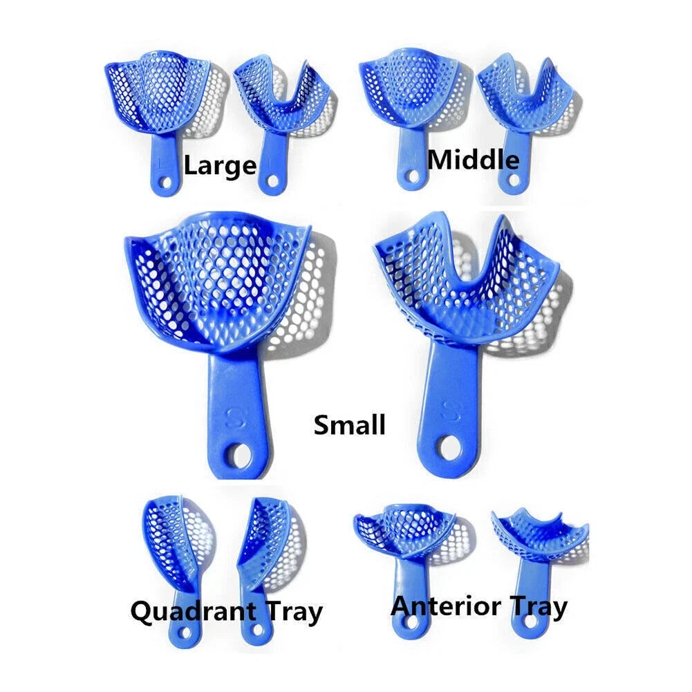 10PCS Autoclavable Plastic-Steel Impression Trays for Dental Use