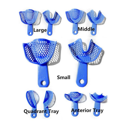 10PCS Autoclavable Plastic-Steel Impression Trays for Dental Use