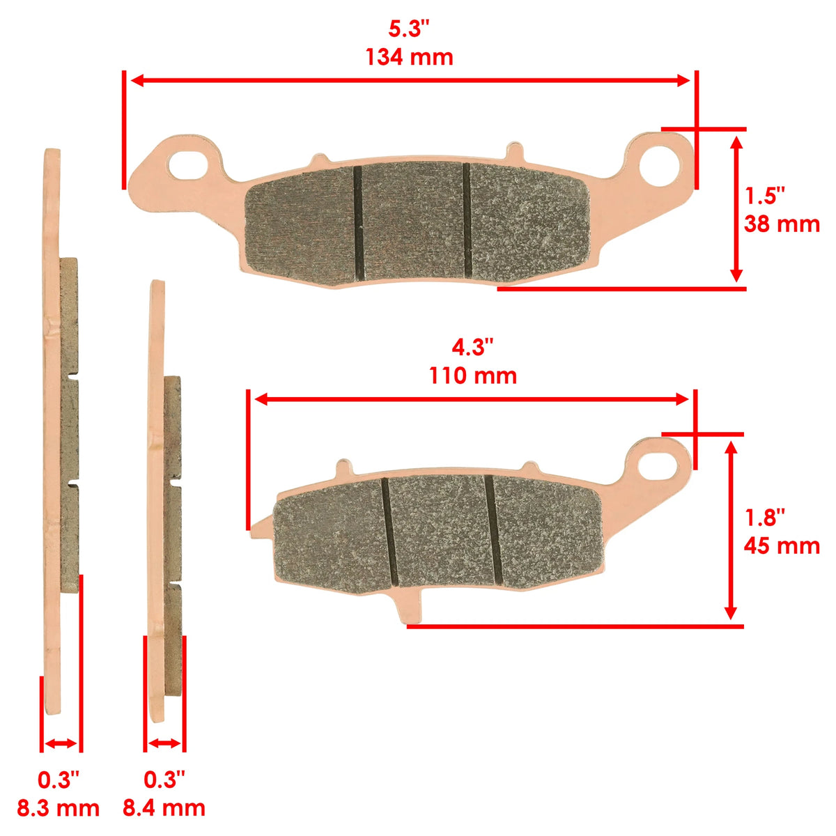 Set of Front and Rear Brake Pads for Kawasaki Vulcan 1600 Nomad (2005–2008) SP187, SP191, MP274