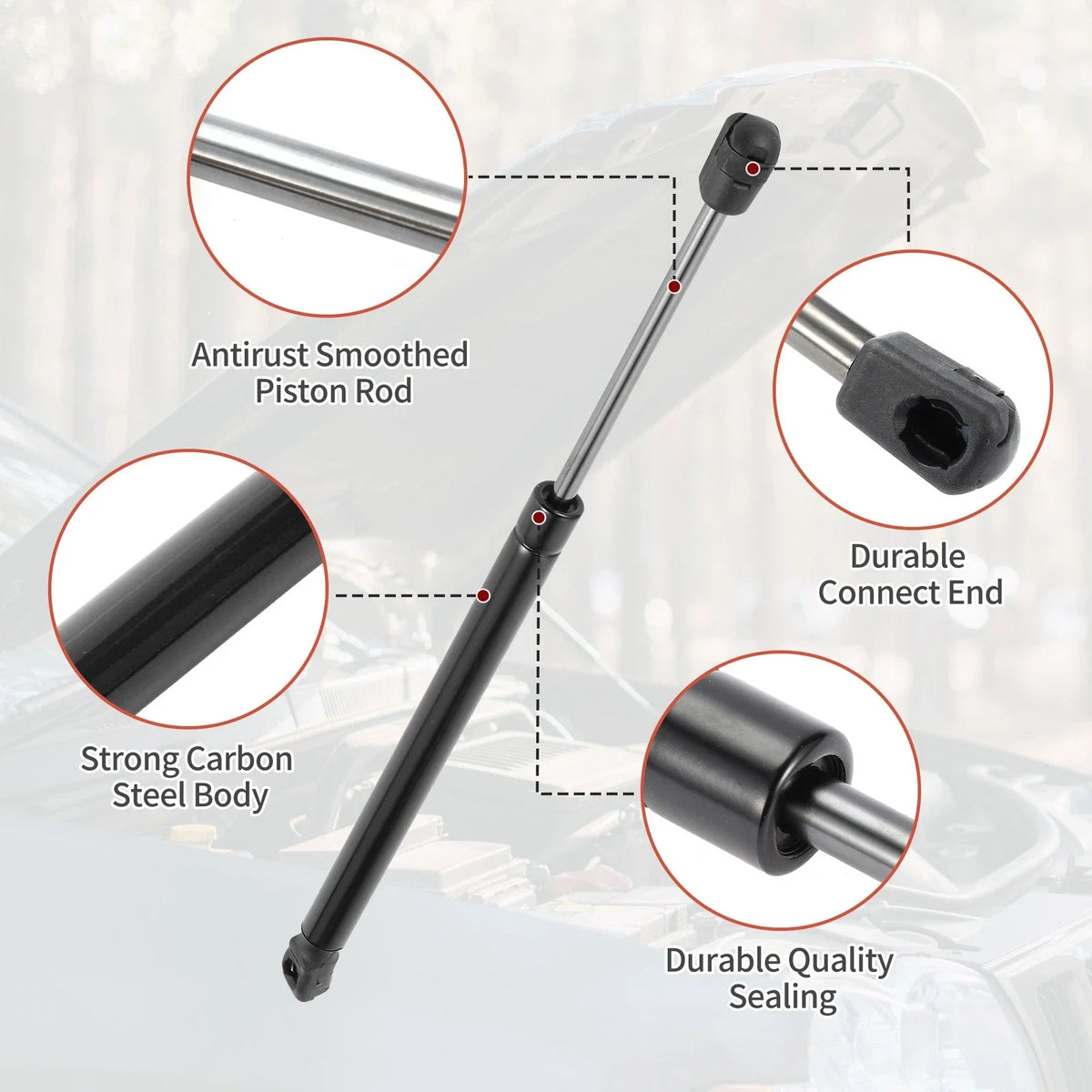 2X Front Hood Lift Supports Gas Strut for Nissan Murano (2009–2014)