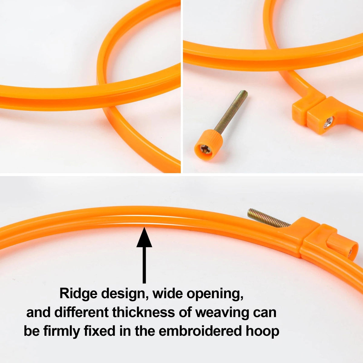 Set of 6 Round Plastic Embroidery Hoops for Cross Stitch
