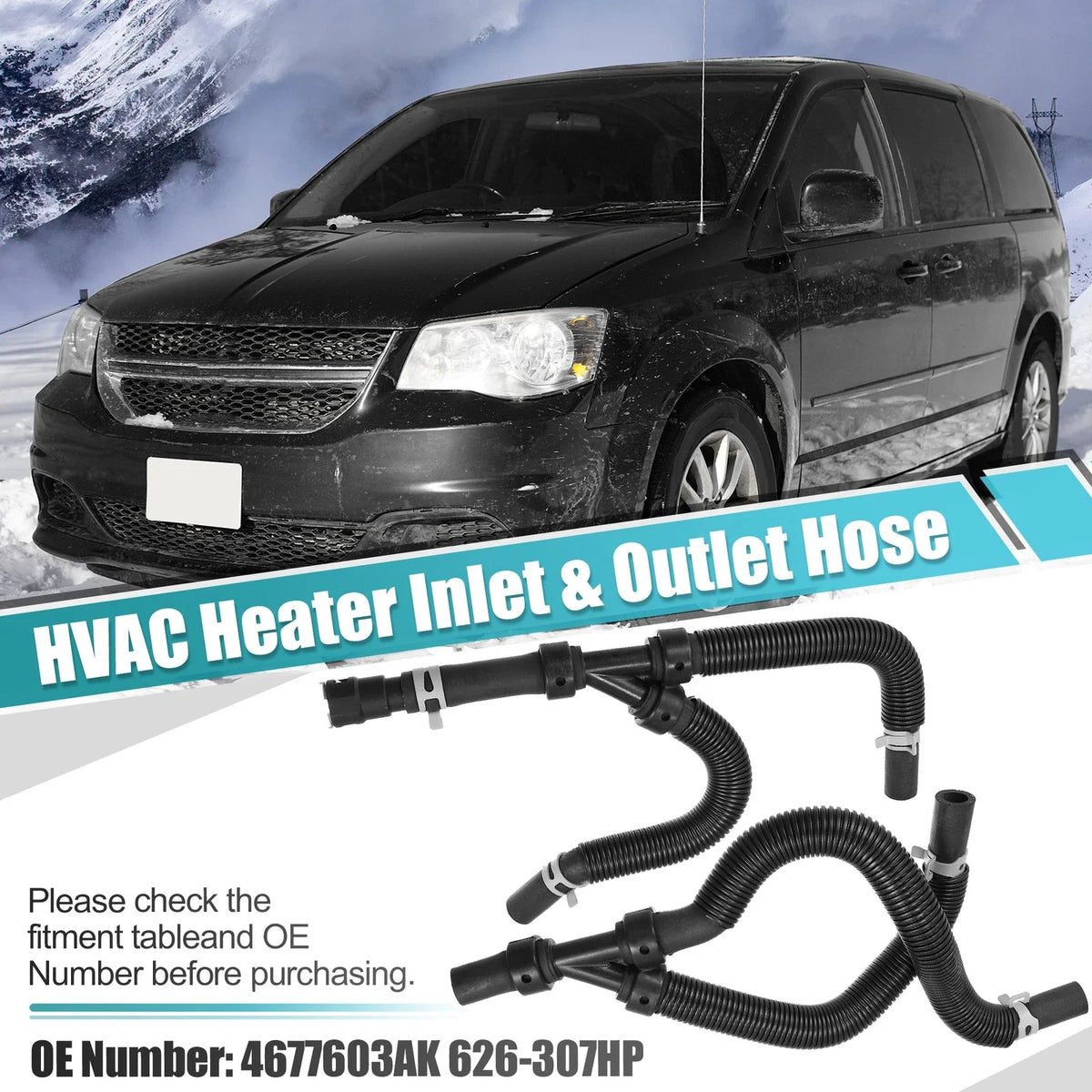 Car Heater Hose Assembly Set for Chrysler Town & Country (2008–2016) 4677603AK 626-307HP