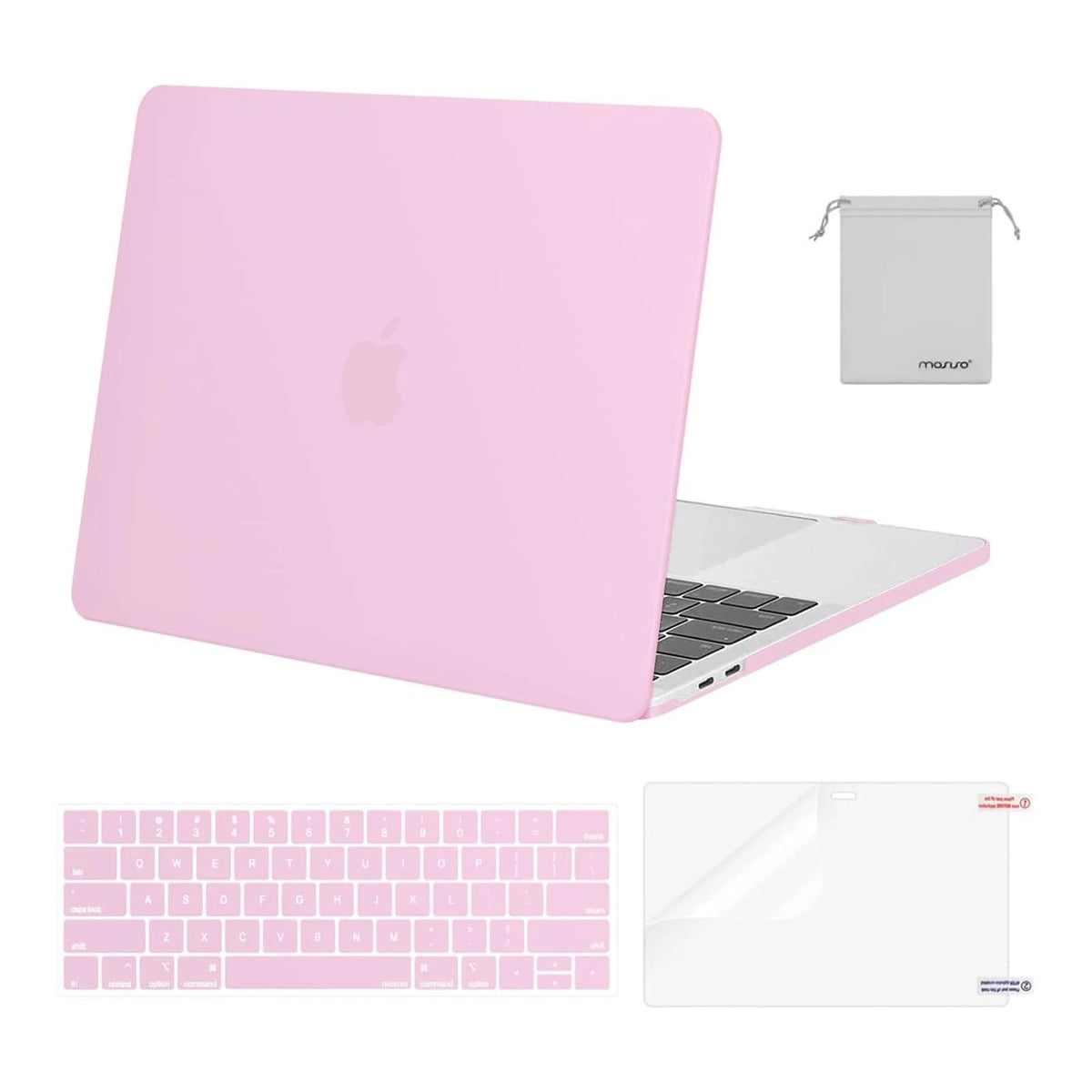 Clear Pink Case for MacBook Pro 13 inch (2024–2026)
