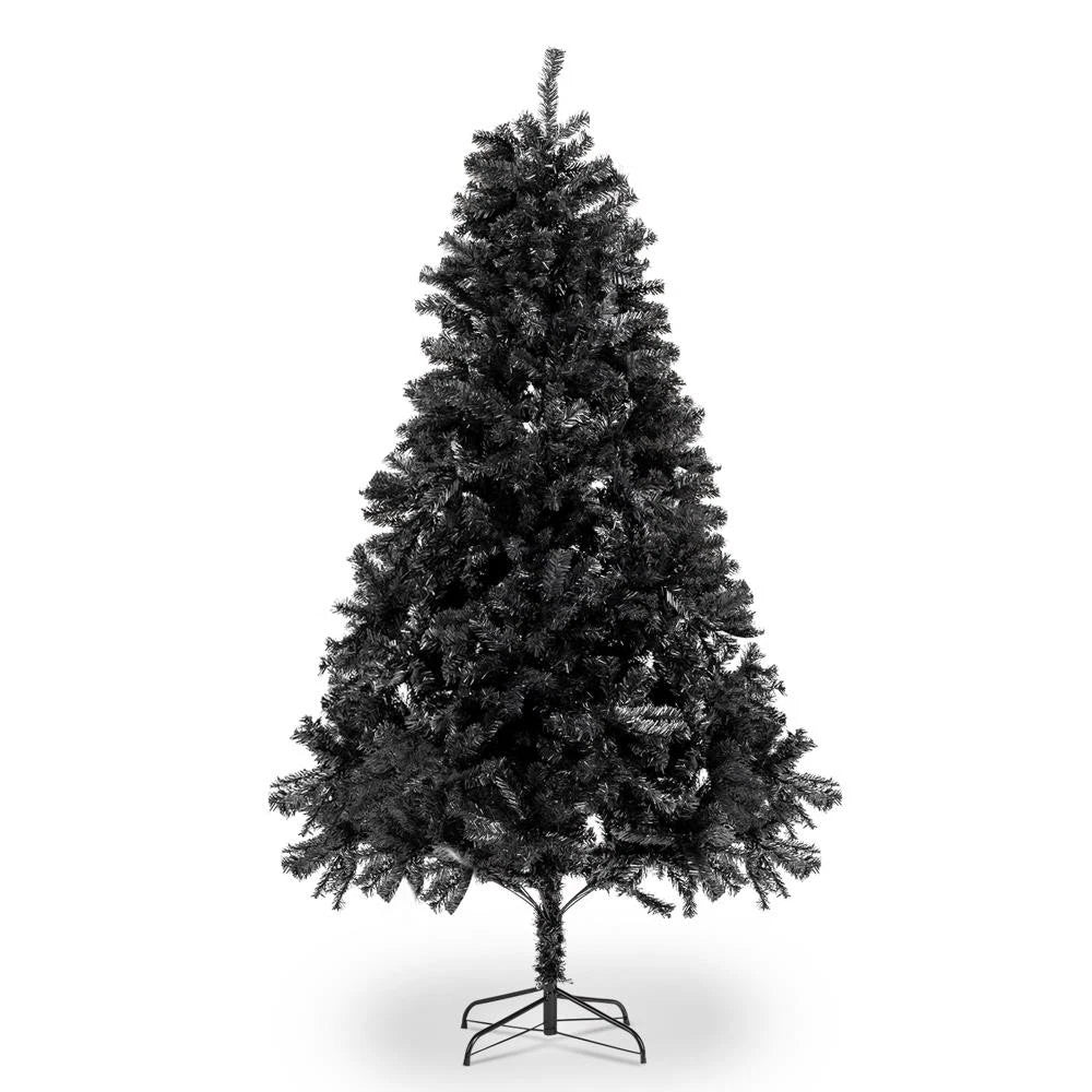 6FT Black Artificial PVC Christmas Tree for Indoor/Outdoor Holiday Decor