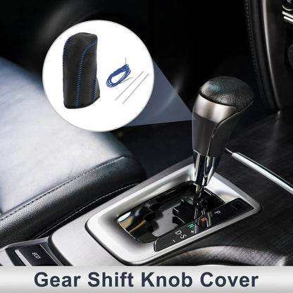 Gear Shift Knob Cover for Nissan Tiida (2004–2012) Pebbled Black Blue