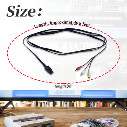 2X Video AV Composite Cable for Nintendo N64, Gamecube, SNES, Super Famicom