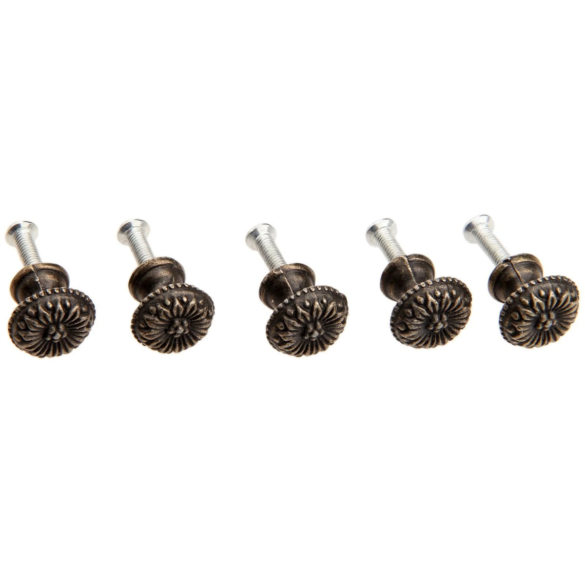 5Pcs Antique Brass Knobs for Home Decor (No Specific Part Numbers)
