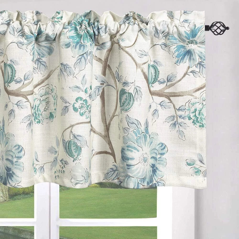 Set of 4 Window Valances for Dining Room Bathroom - Watercolor Floral
