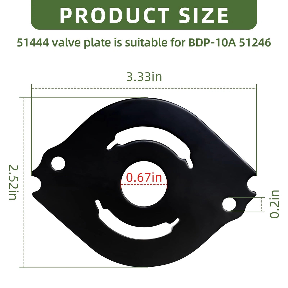 Valve Plate for Hydro-Gear PG Series Hydraulic Pump (Black)