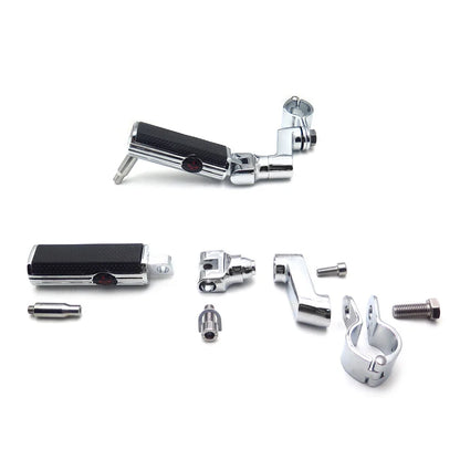 1-1/4" Chrome Gear Defiance Skull Highway Engine Guard Foot Pegs for Harley