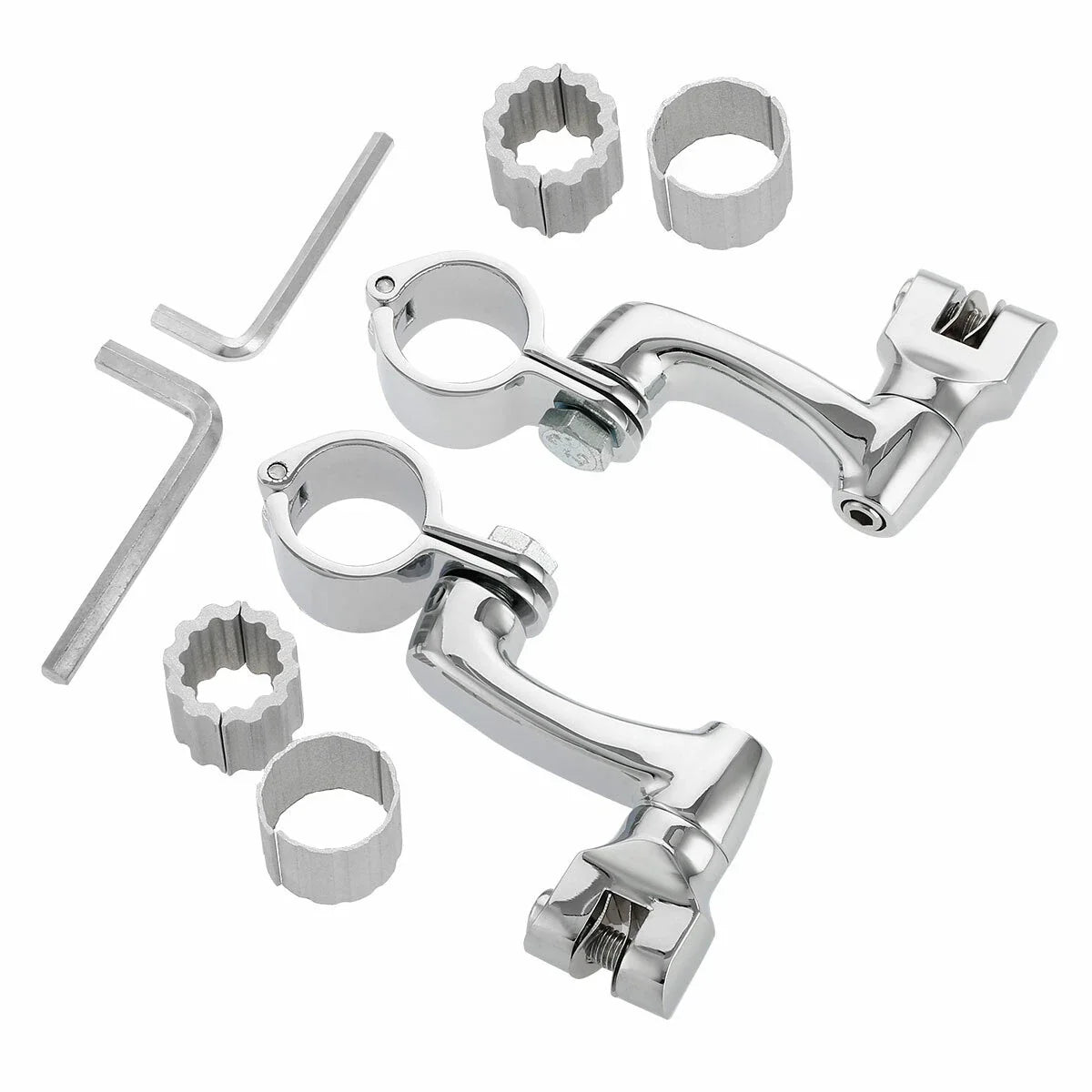 Set of 4 Highway Footpeg Pegs for Harley Road Glide - Chrome
