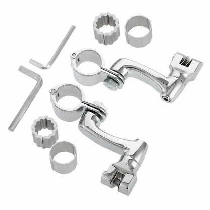 Set of 4 Highway Footpeg Pegs for Harley Road Glide - Chrome