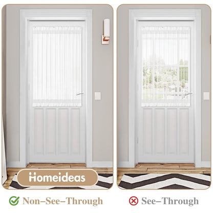 1 Panel Non-See-Through French Door Curtain for Front Door - 54 x 40 White