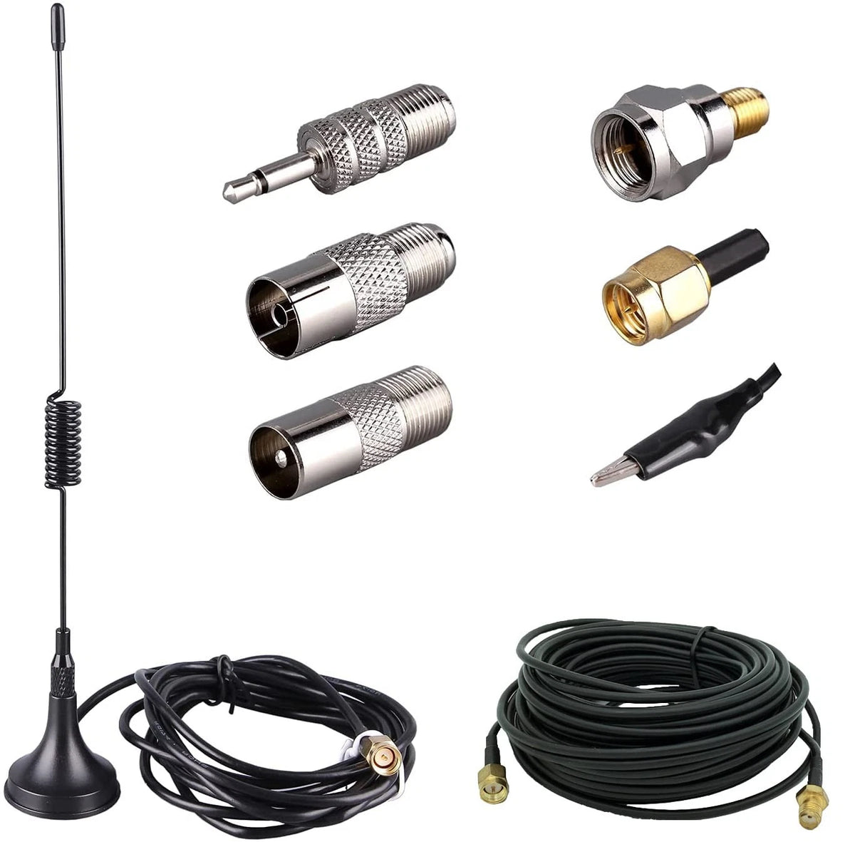 75 Ohm FM Antenna for Outdoor Use - 5m Extension, Black
