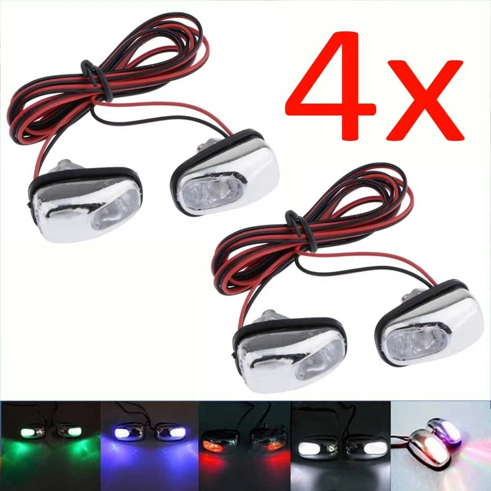 4X LED Windshield Wiper Washer Nozzle for Universal Fit (2010–2023)