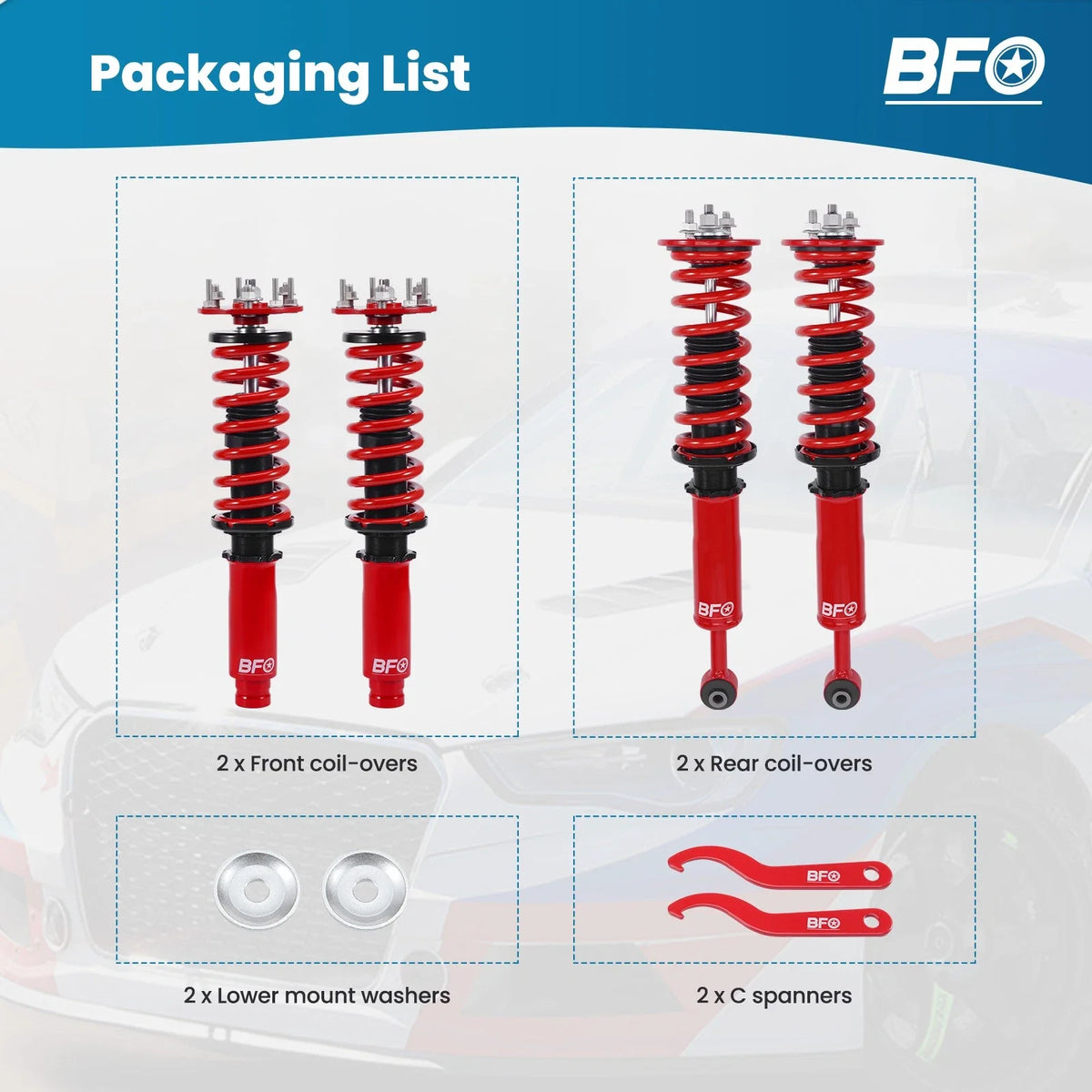 Coilovers Suspension Kit for Honda Accord (2003–2007) & Acura TL (2004–2008)