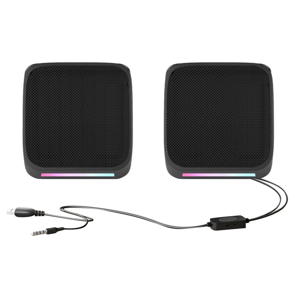 1 Pair Durable Small Desktop Speakers for Computer (No Part Numbers)