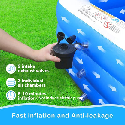Inflatable Swimming Pool for Large Outdoor Use (83''×53''×20'')