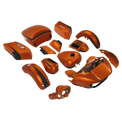 Fairings Body Kit for Harley Road Glide (2015–2024) Scorched Orange/Black Denim