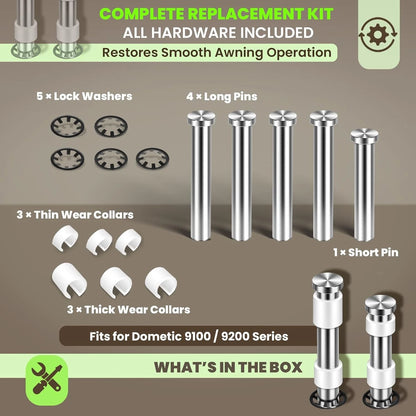 Set of 4 RV Awning Repair Pins Fasteners Kit for Dometic 9100 9200 (8952002.400B)