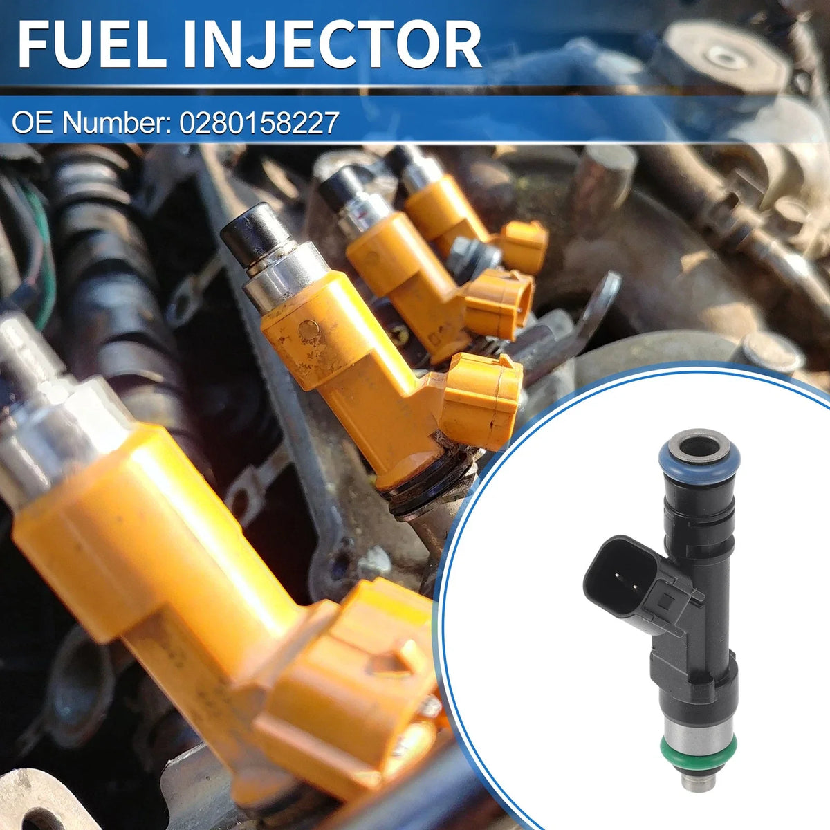 1 Pc No.0280158227 Fuel Injector for Ford F-150 (2011–2015) V8 5.0L