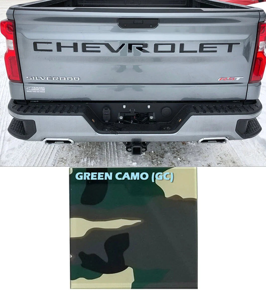 Camouflage Tailgate Letter Inserts for 2019–2020 Chevy Silverado Premium ABS