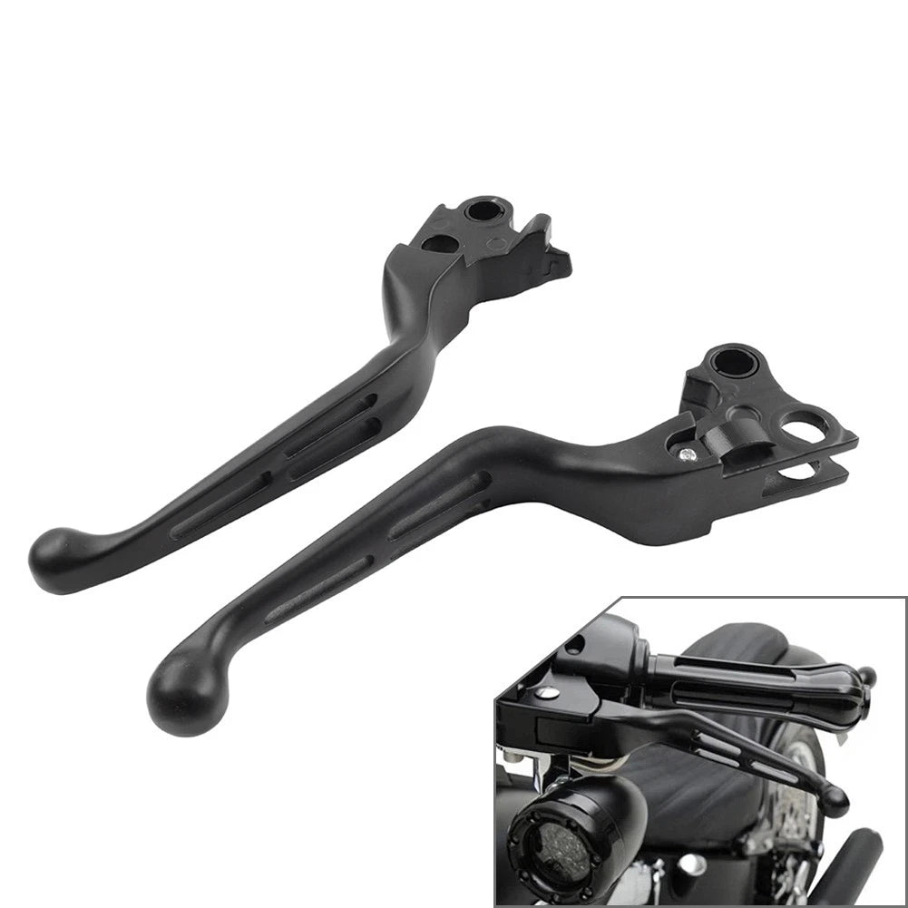 Brake Lever Set for Harley Davidson (1996–2017) Black Slotted