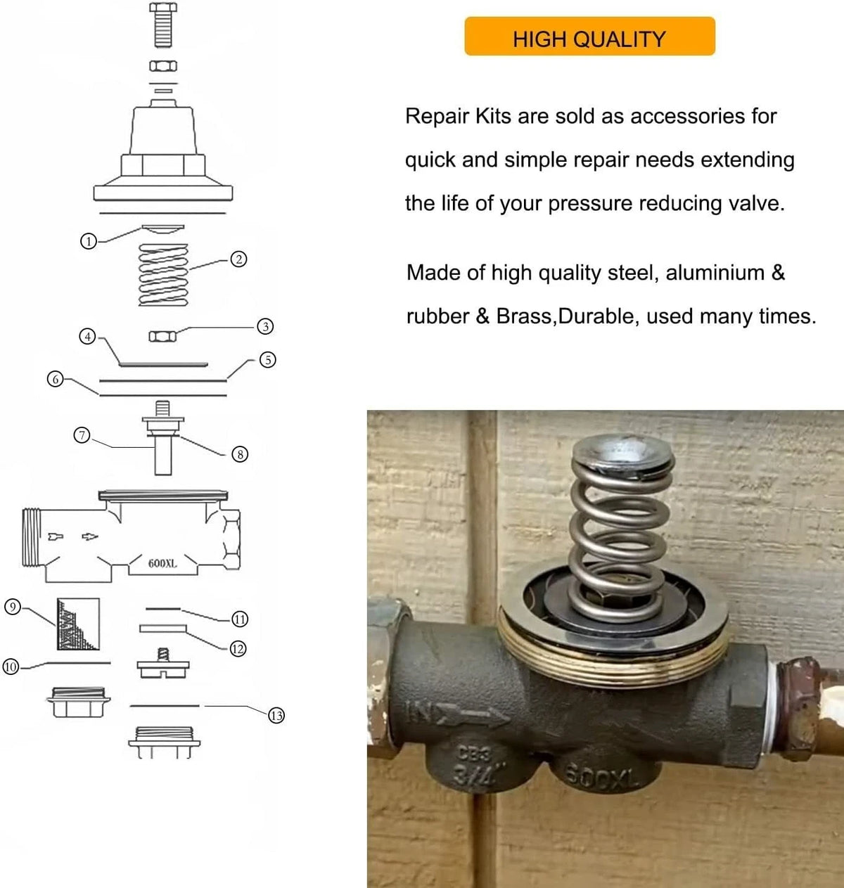RK34-600XL Repair Kits for Zurn 600
