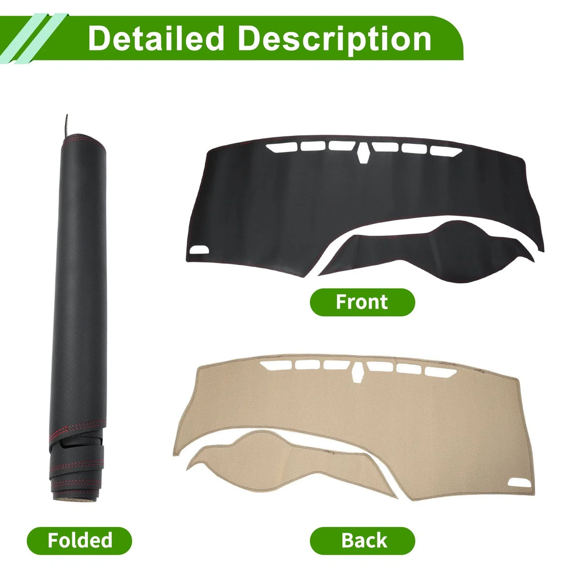 Dashboard Cover for Honda Civic (2012–2015) Dash Mat Carpet Black Red