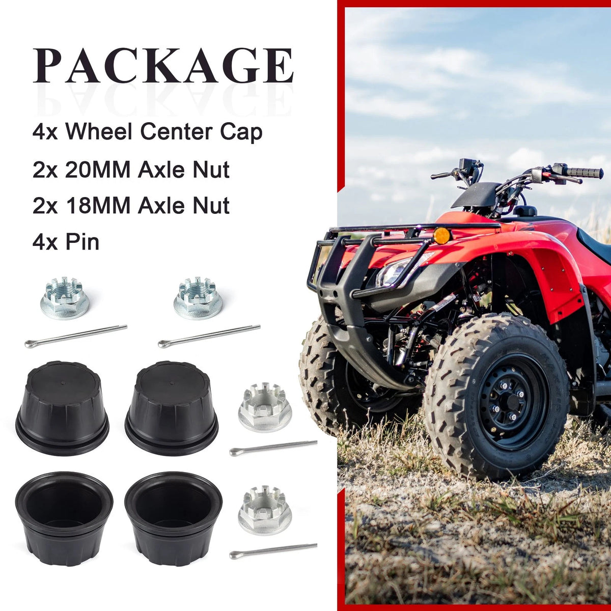 Front Rear Wheel Center Cap for Honda Rancher 420 (2007–2013) 94201-40400