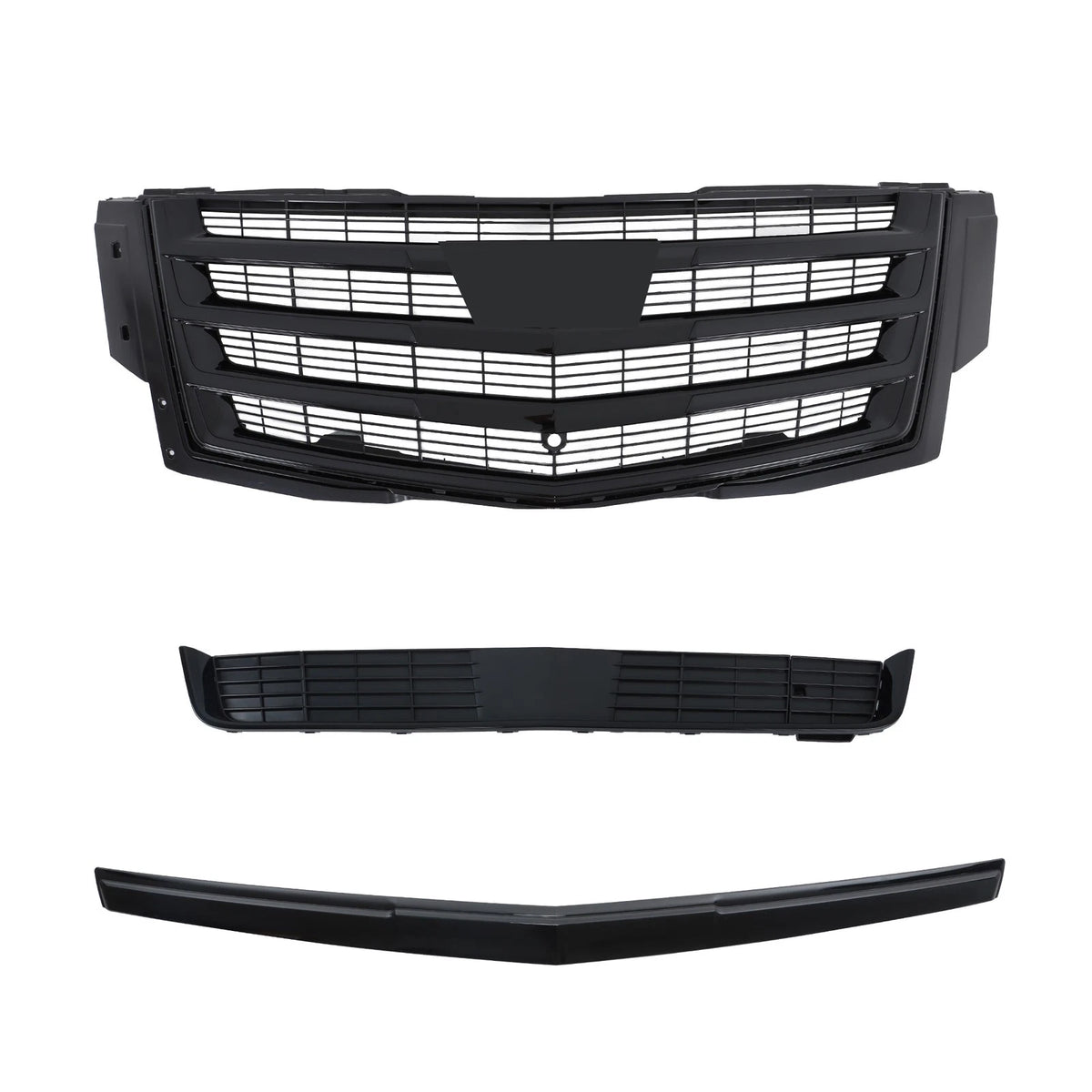 3Pcs Gloss Black Front Center Mesh Grille for Cadillac Escalade (2015–2020) AUD106000D