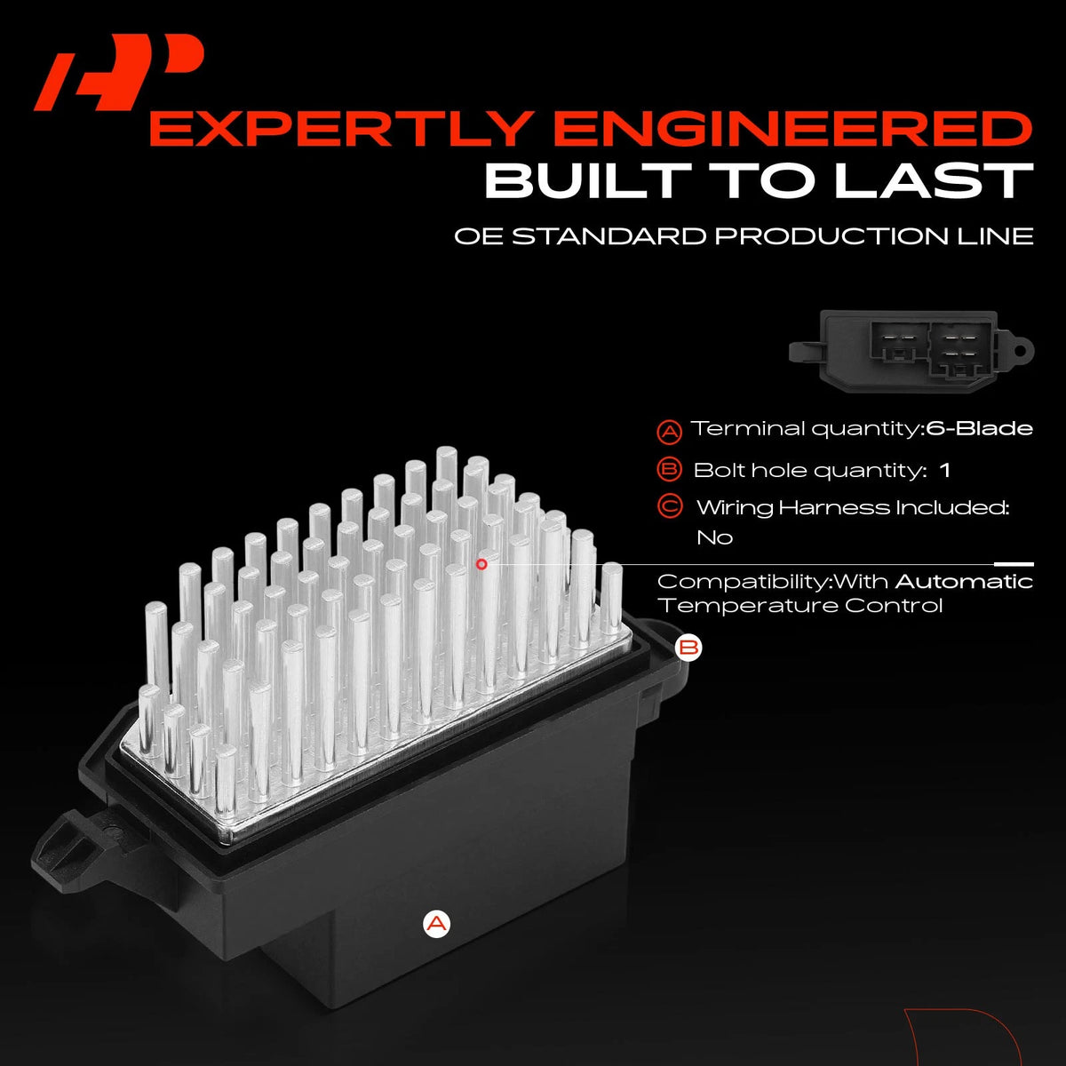 Blower Motor Resistor for Ford Transit-150 (2015–2023) AV1Z19E624A/B, CN1Z19E624B/C, RU957