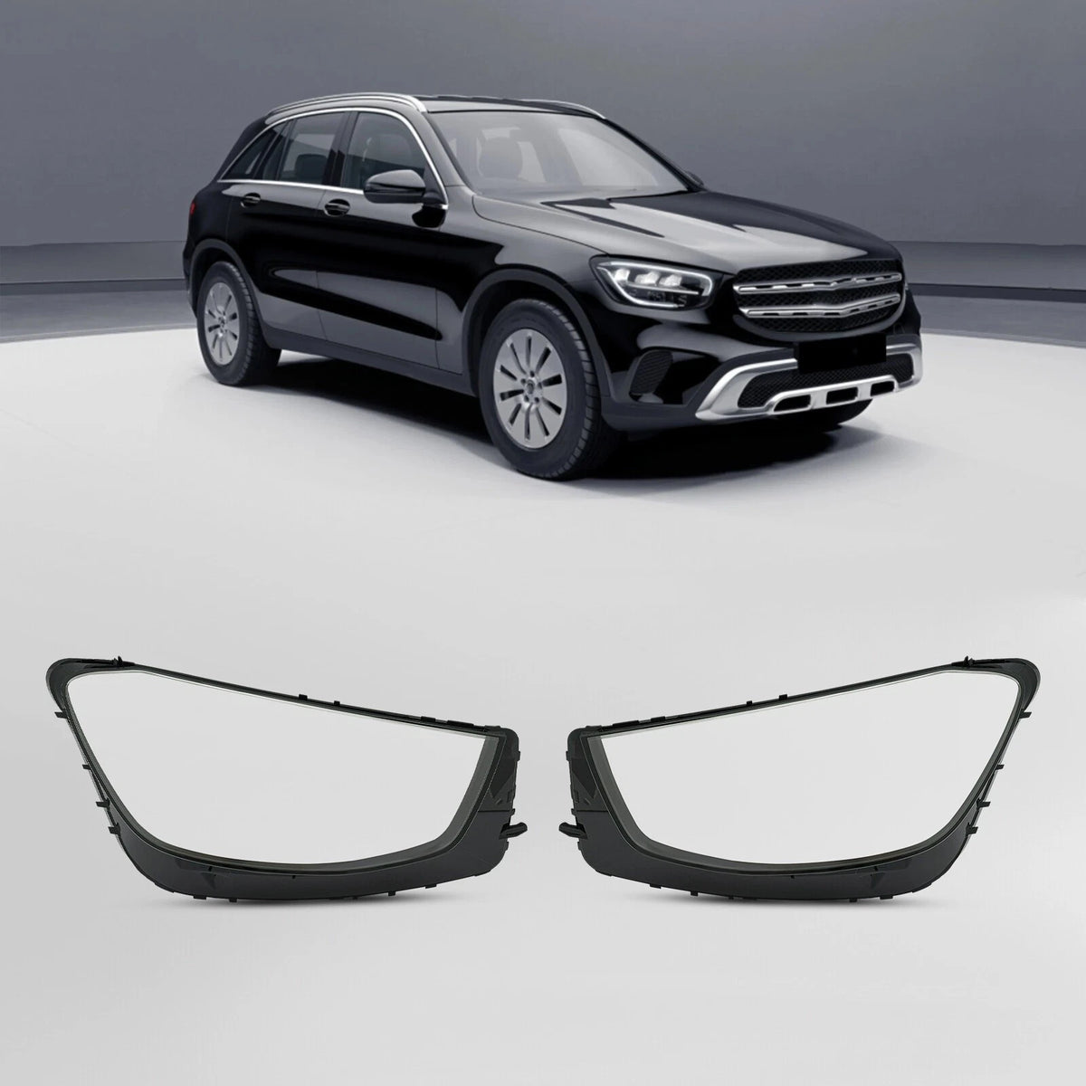 Set of 2 Headlight Lens Covers for Benz GLC Class (2020–2023)