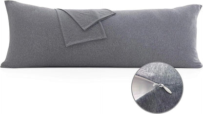 100% Jersey Cotton Body Pillow Cover with Zipper for Luxury Soft Comfort