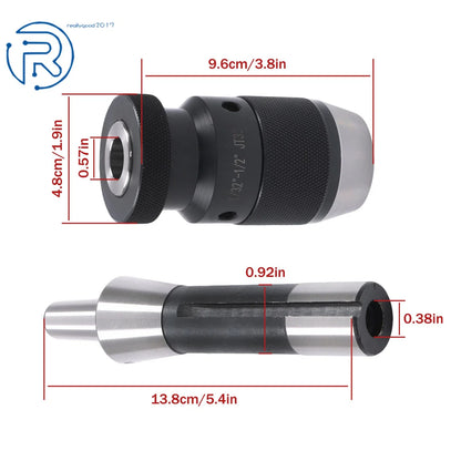 1/2" Keyless Drill Chuck for JT33 (R8 Arbor, 7/16-20 UNF Thread)