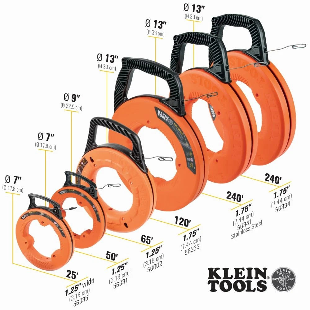 Flat Steel Electrical Fish Tape for Klein Tools (7.6m)