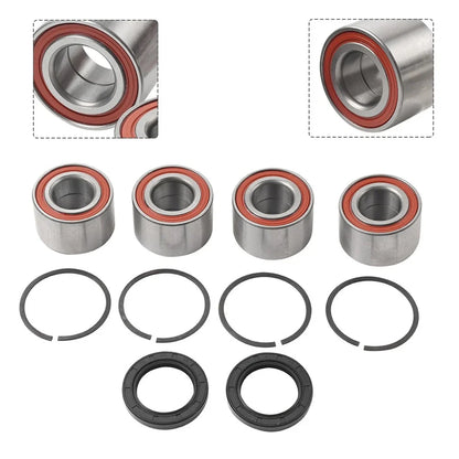 Set of 4 Front Rear Wheel Bearings & Seals Kit for Can-Am ATV (705400088, 293350118)