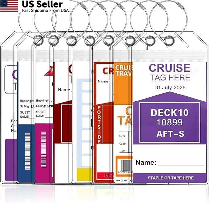 8-Pack Cruise Luggage Tag Holder for Universal Use