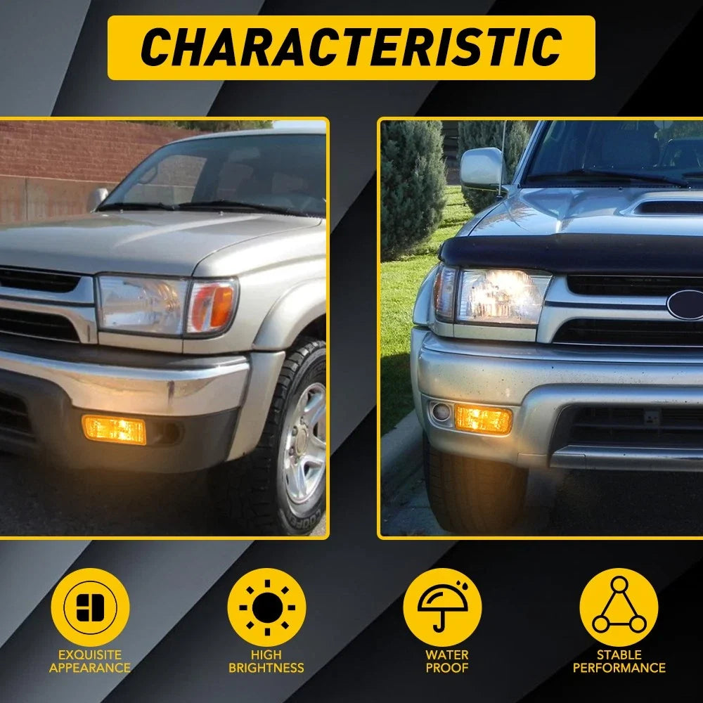 Set of 2 Clear Lens Turn Signal Lights for Toyota 4Runner (1999–2002)